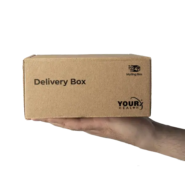 Hand holding delivery package