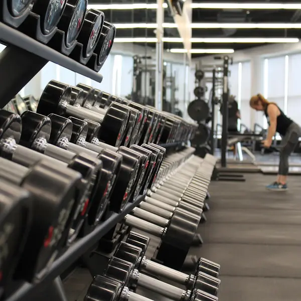 Weights in a gym