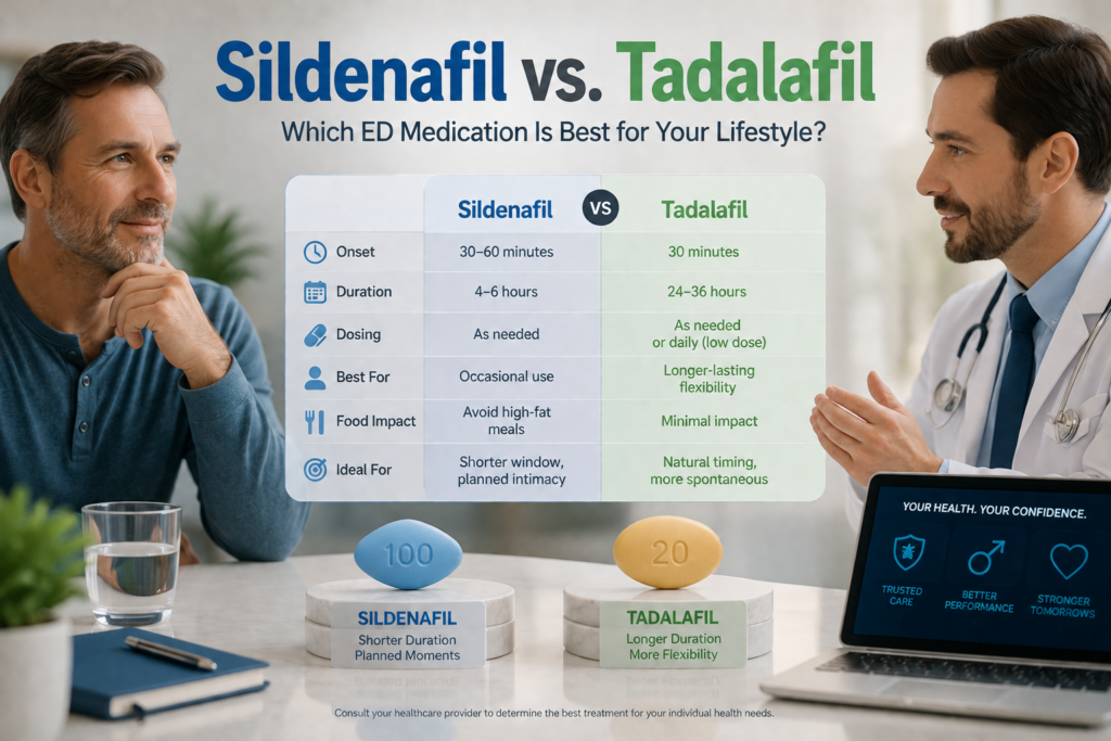 sildenafil vs tadalafil